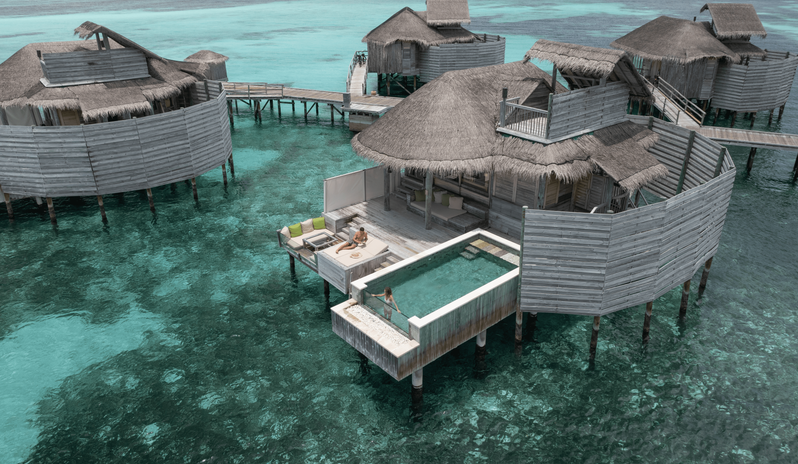 Laamu Water Villa with Pool - aerial 1